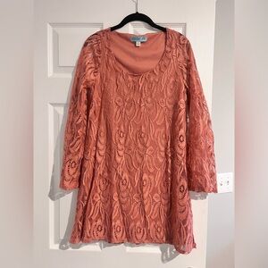 Dina Be Boutique Lace Mini Dress - Dusty Rose